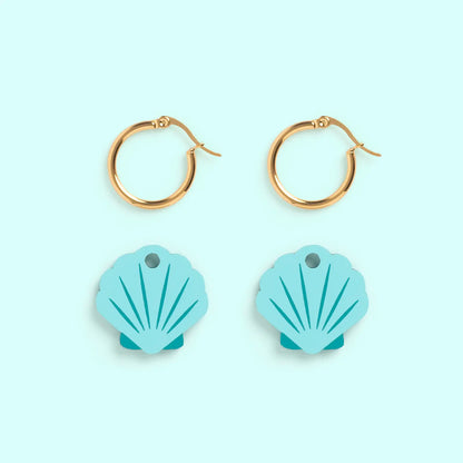 Pendientes Concha de Mar Nature Vibes - Acero Quirúrgico y Baño de Oro 18k - Resetea_2