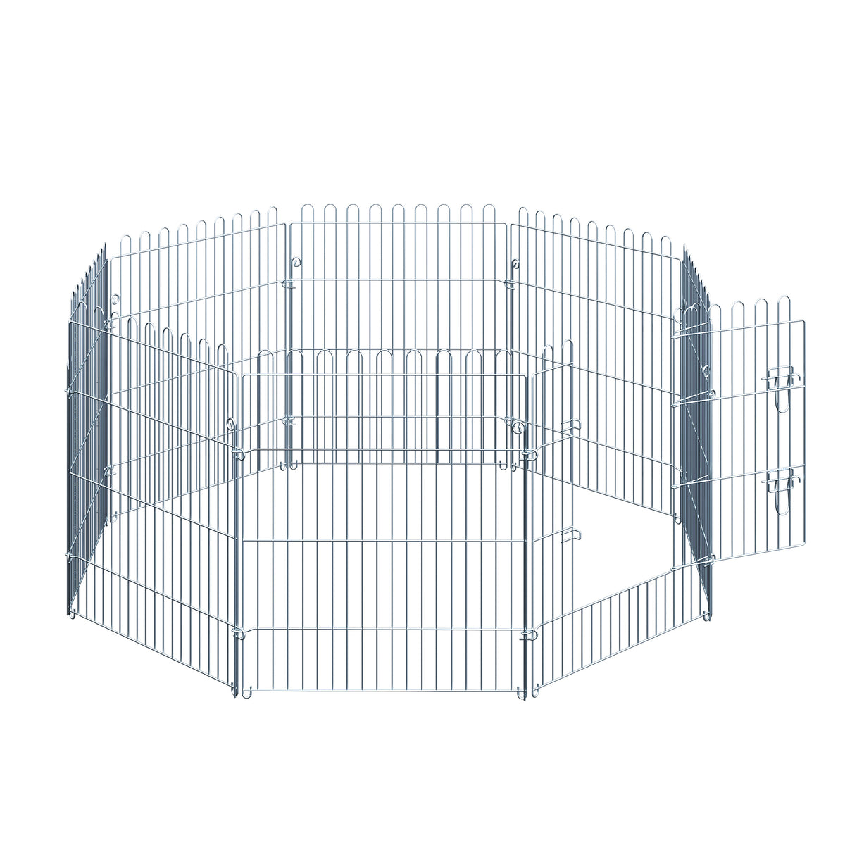 Pawhut Parque Para Perros De 8 Piezas 63x76 Cm Con 1 Puerta Plata_3
