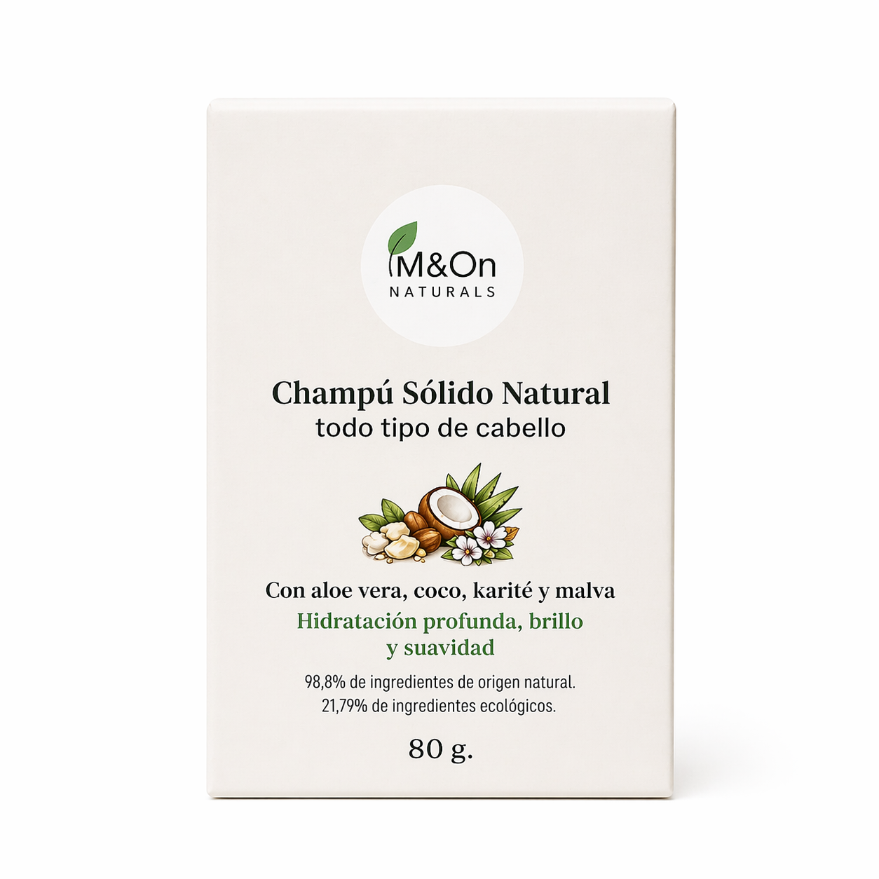 Champú Sólido Natural Para Cabello Normal 80 G | Nutrición Y Brillo | M&on Naturals_0