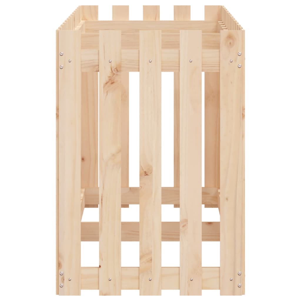 Arriate Elevado Jardín Con Valla Madera Maciza Pino 150x50x70cm_5
