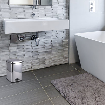 Cubo De Basura Con Pedal Protenrop En Color Metalizado Fabricado En Acero Inoxidable 16 X 16 X 25,5 Cms_5