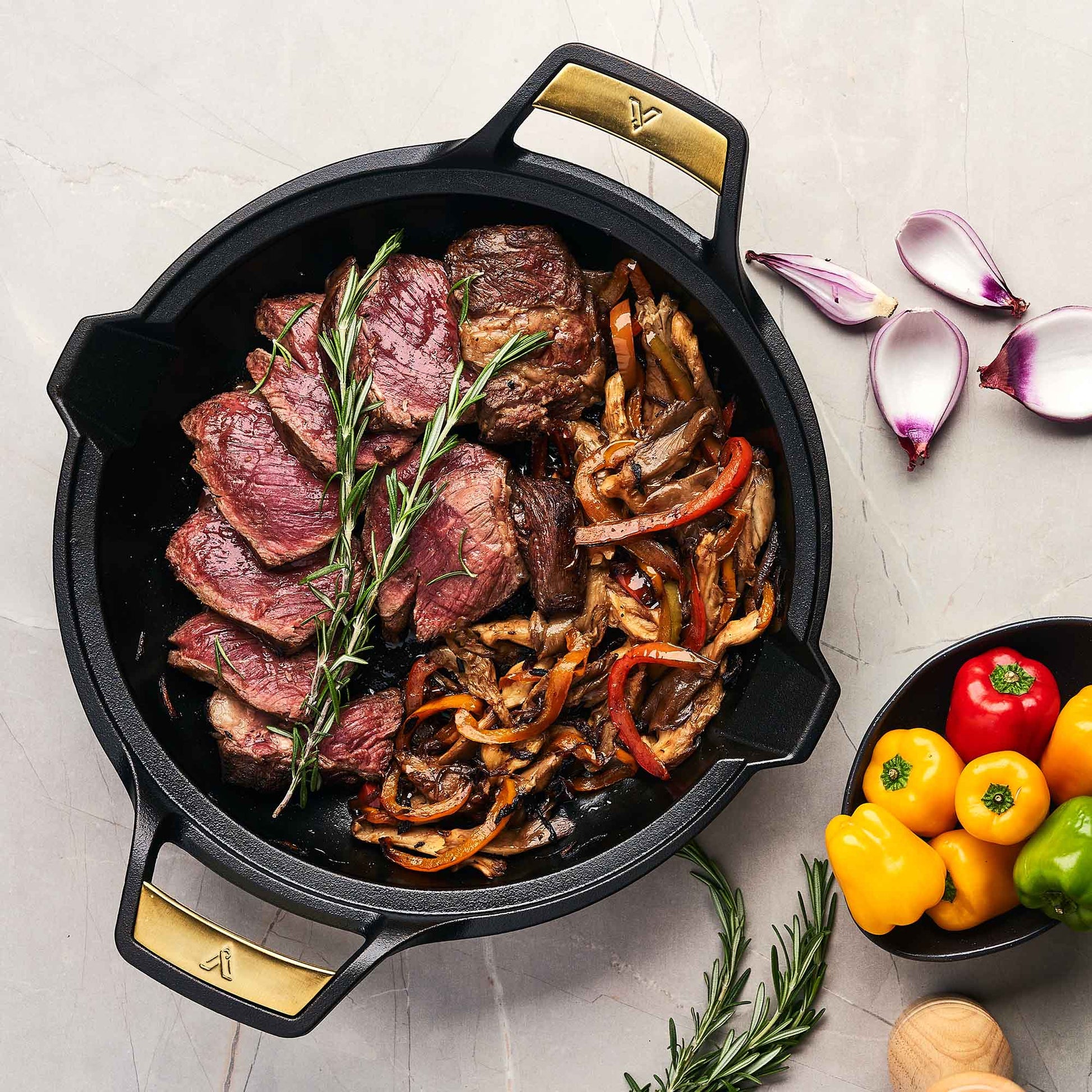 Victoria Paellera Sartén Hierro Fundido Curado Signature Gold Inducción 33cm, Apta Fuego, Barbacoa, Horno_1