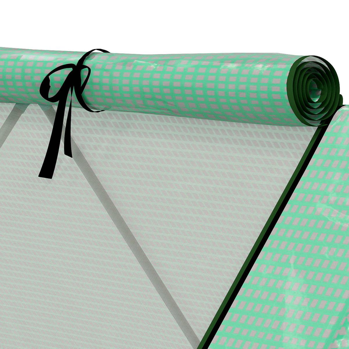 Mini Invernadero Outsunny Acero, Pe Verde 240x90x90 Cm_4