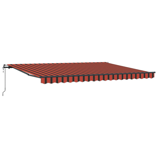 Toldo Retráctil Naranja Y Marrón 450 X 300 Cm Tela Y Aluminio_0