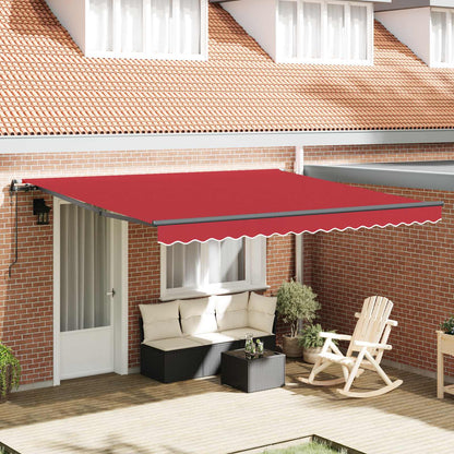 Toldo Retráctil Rojo 400 X 300 Cm Tela Y Aluminio_1