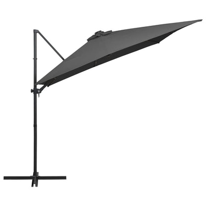 Vidaxl Sombrilla Voladiza Luces Led Y Poste Acero Antracita 250x250 Cm_3