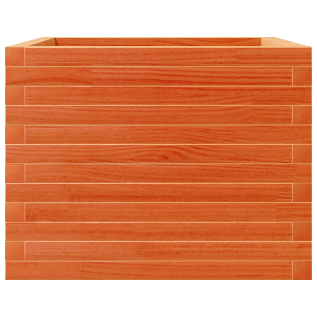 Jardinera De Madera Maciza De Pino Marrón Cera 60x60x45,5 Cm_4