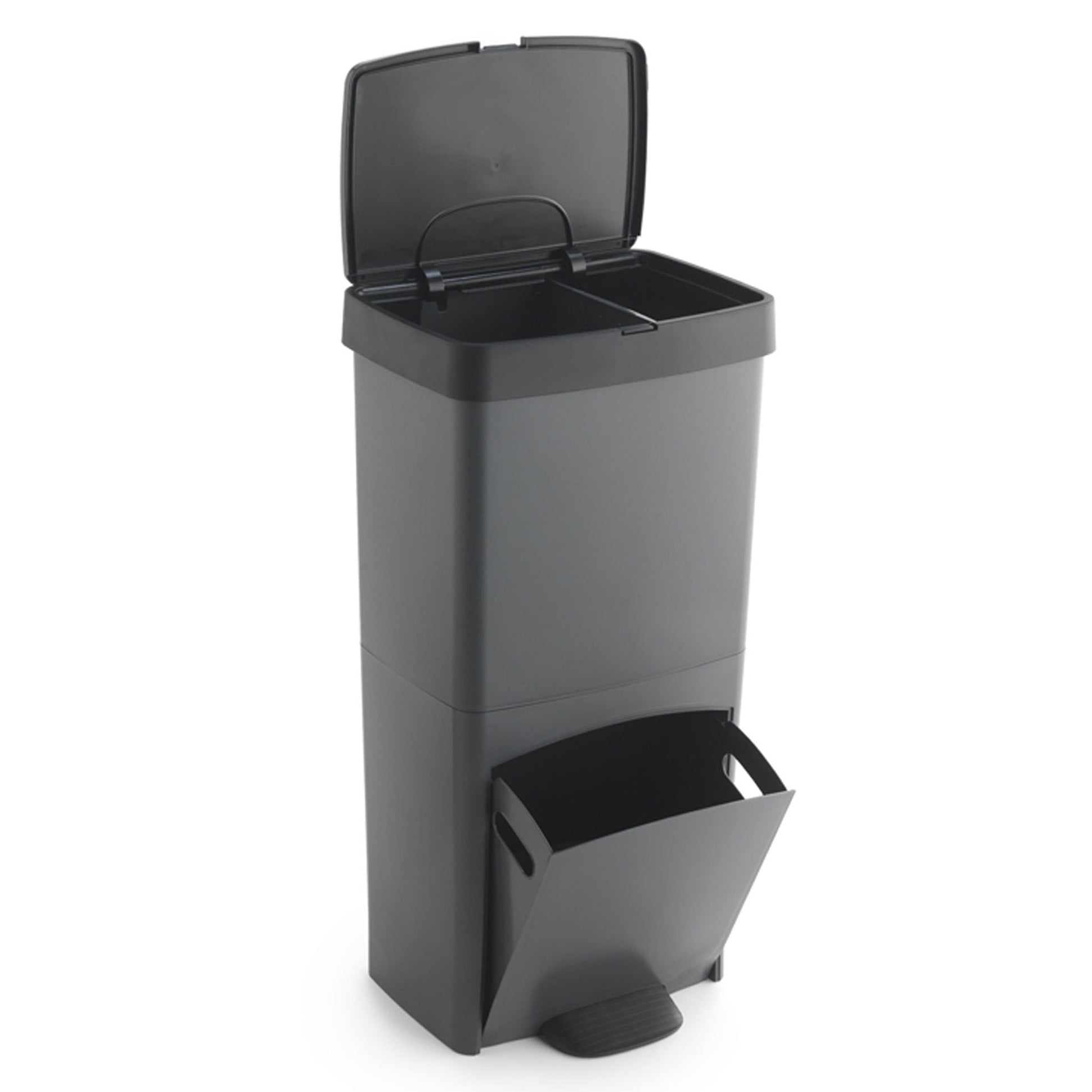 Cubo De Basura O Reciclaje 70l, Vertical, 2 Compartimentos, Papelera Residuos, 76 Cm, Fácil Gestión_0