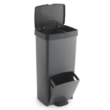 Cubo De Basura O Reciclaje 70l, Vertical, 2 Compartimentos, Papelera Residuos, 76 Cm, Fácil Gestión_0