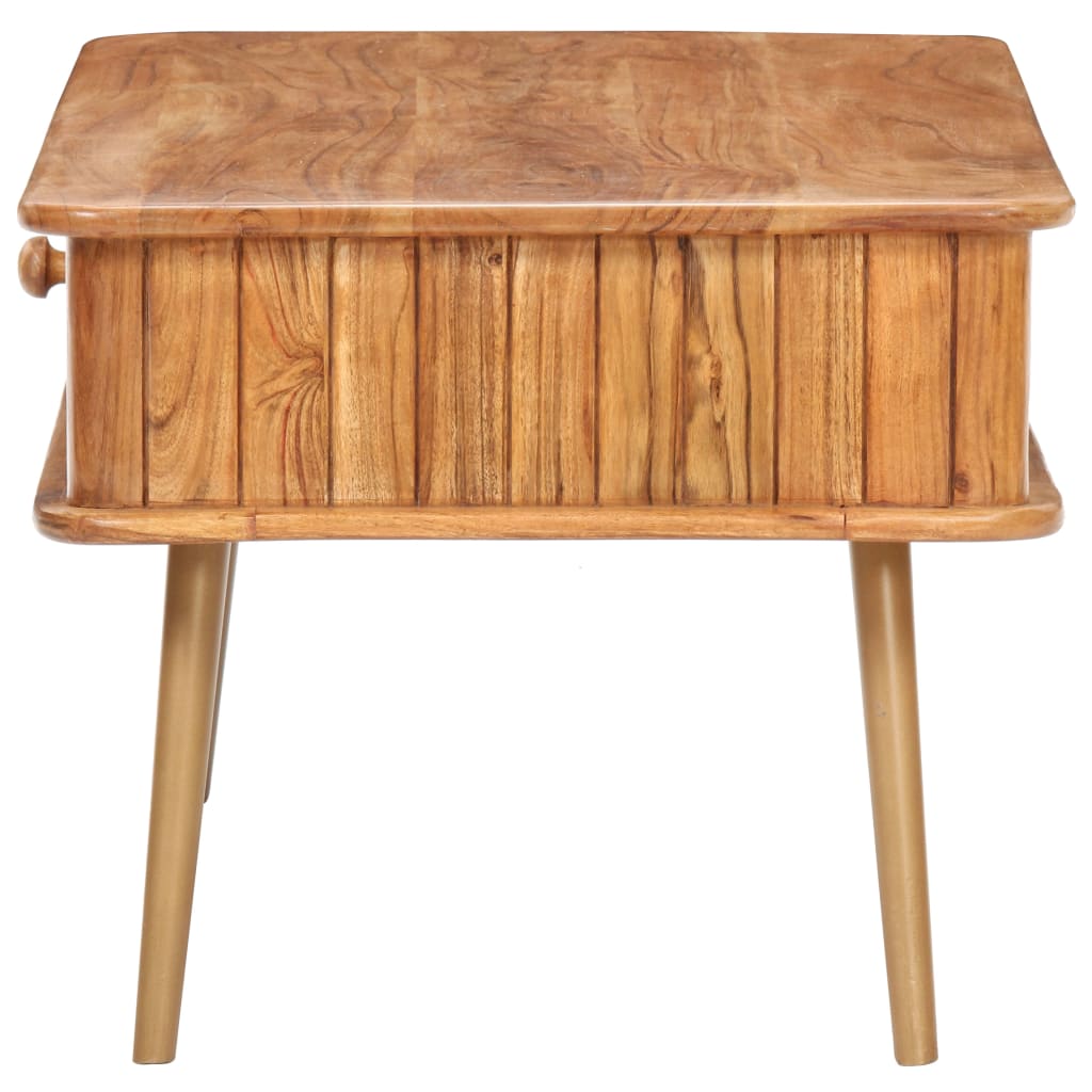 Mesa De Centro Madera Maciza De Acacia 100x50x40 Cm_2
