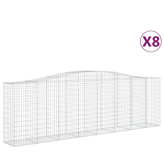 Cestas De Gaviones 8 Uds Forma De Arco Hierro 400x50x120/140 Cm_0