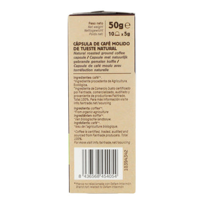 Café Comercio Justo en cápsulas compostables BIO Intenso Tierra Madre Oxfam Intermón 10 ud