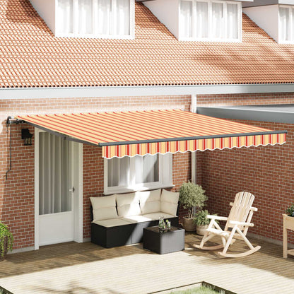 Toldo Retráctil Amarillo Y Naranja 400 X 350 Cm Tela Y Aluminio_1
