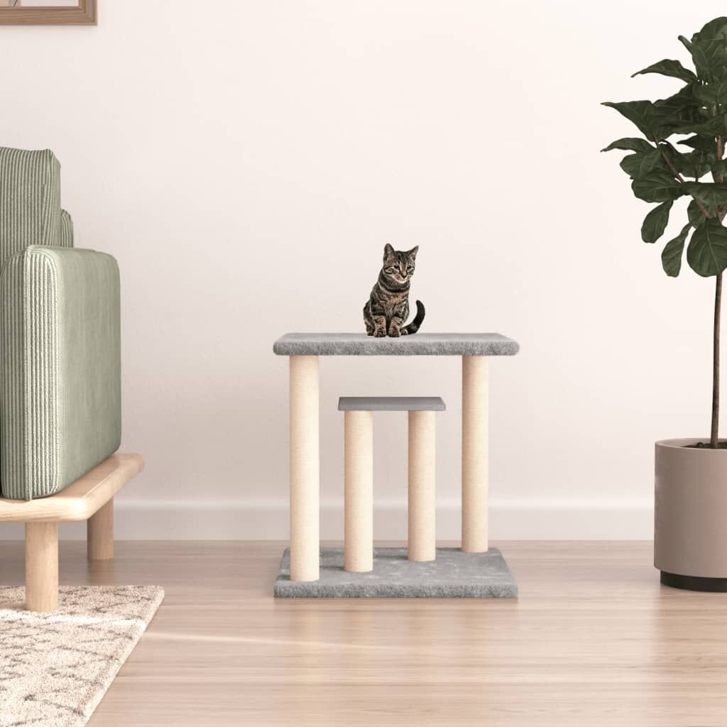 Vidaxl Postes Rascadores Para Gatos Con Plataformas Gris Claro 50 Cm_1
