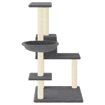 Vidaxl Rascador Para Gatos Con Postes De Sisal Gris Oscuro 95 Cm_3