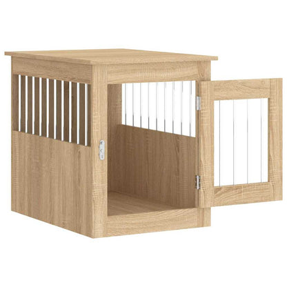 Jaula Para Perros Madera De Ingeniería Roble Sonoma 55x75x65 Cm_5