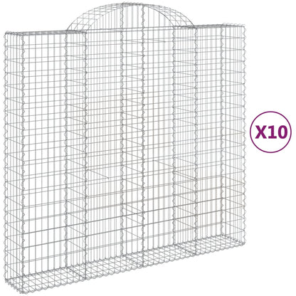 Cestas Gaviones 10 Uds Forma De Arco Hierro 200x50x180/200 Cm_0