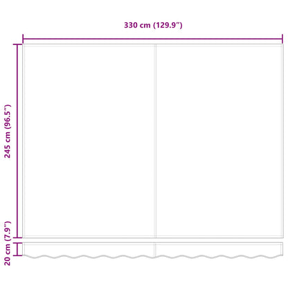 Toldo Retráctil Rojo 350 X 250 X 165 Cm Tela Y Metal_5