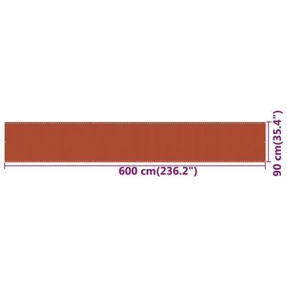 Vidaxl Toldo Para Balcón Hdpe Naranja 90x600 Cm_2