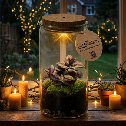 Mini Terrario De Plantas Ø11 Cm - Ecosistema Cerrado En Cristal_1