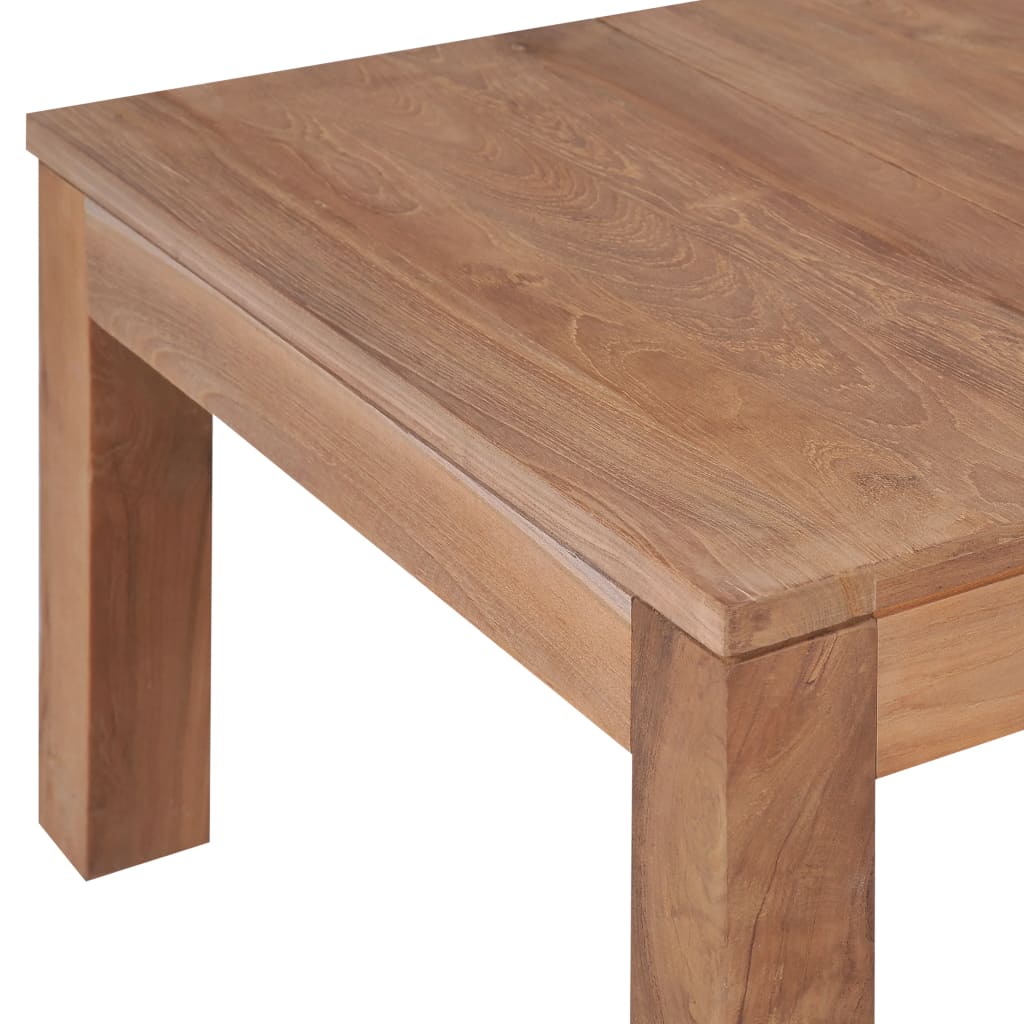 Mesa De Centro Madera Teca Maciza Acabado Natural 60x60x40 Cm_2