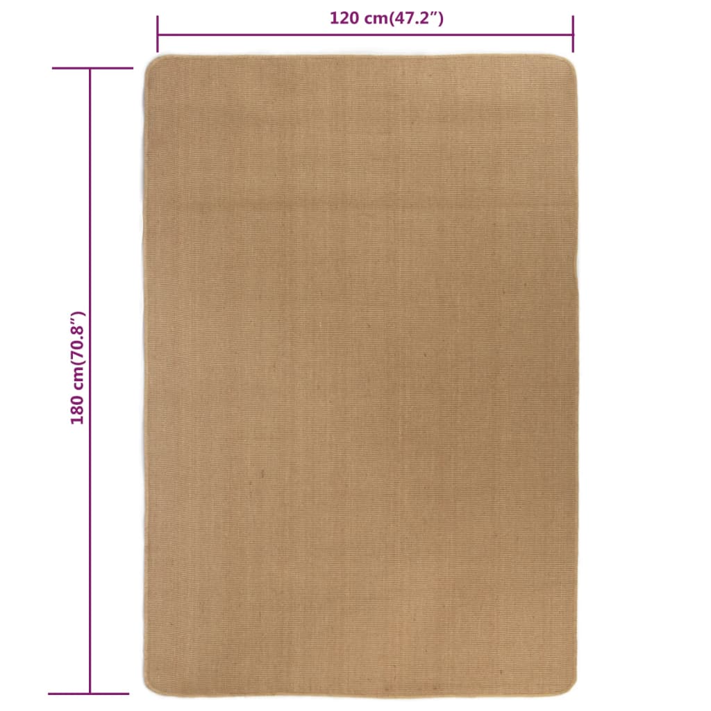 Alfombra De Yute Con Reverso De Latex Color Natural 120x180 Cm / Vetonek_3