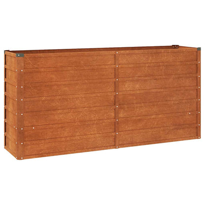 Arriate Oxidado De Acero Corten 160x40x77 Cm_0