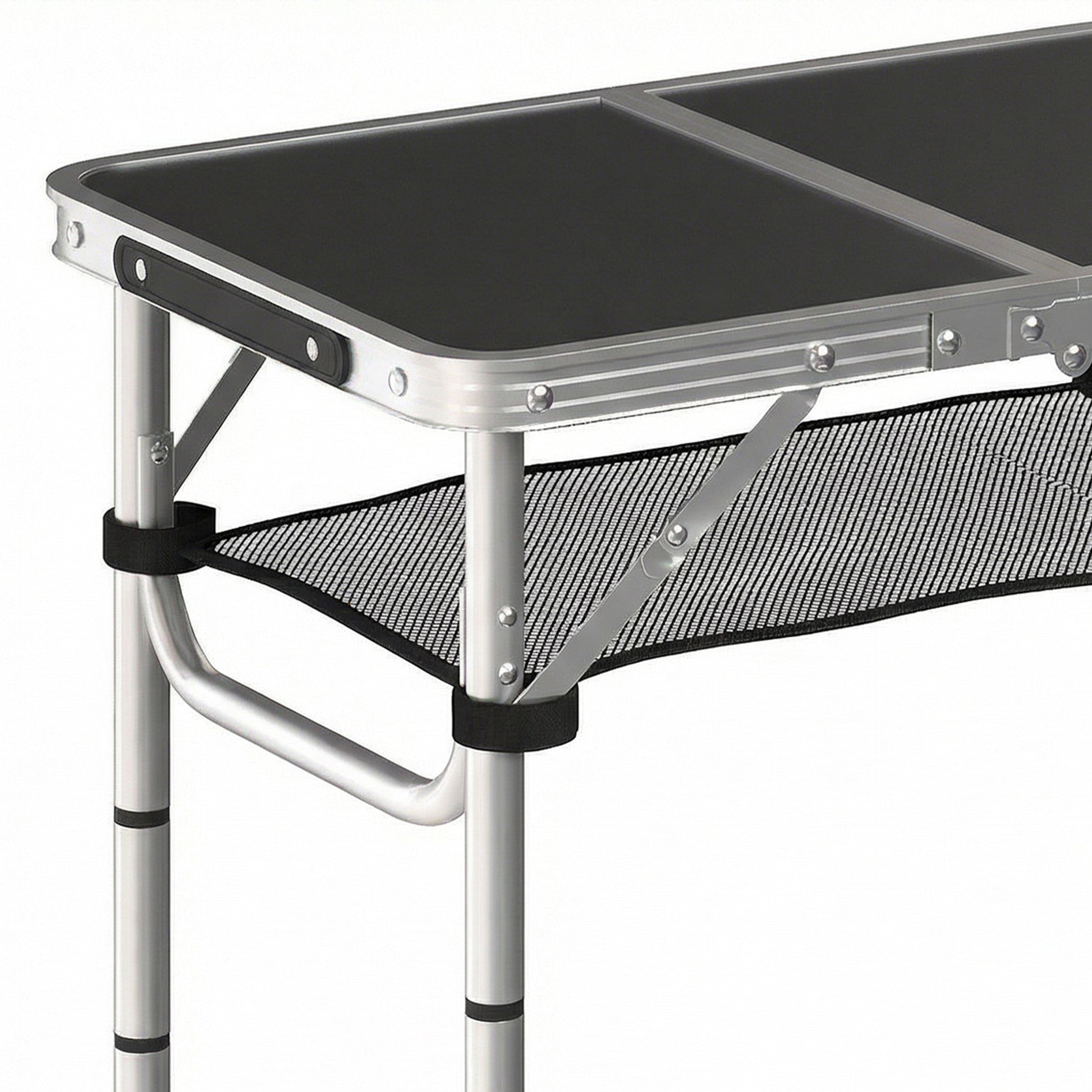 Outsunny Mesa Plegable Camping 60x40x60 Cm Altura Ajustable En 4 Niveles Negro_3