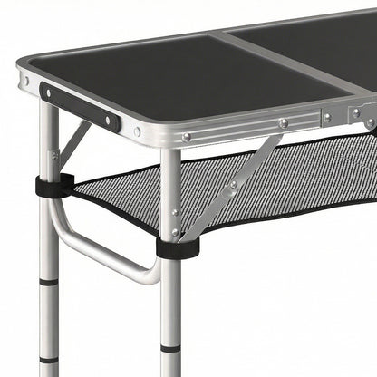 Outsunny Mesa Plegable Camping 60x40x60 Cm Altura Ajustable En 4 Niveles Negro_3