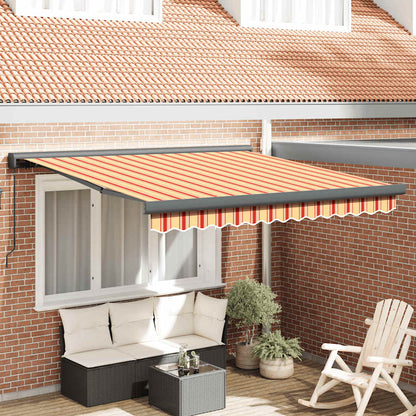 Toldo Retráctil Aluminio Y Tela Blanco Y Amarillo 3x2,5 M_1