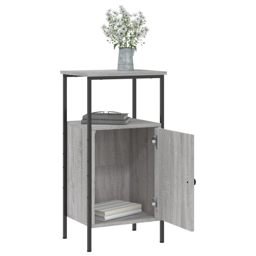 Mesita De Noche Madera De Ingeniería Gris Sonoma 41x31x80 Cm_2