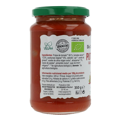 Salsa de Tomate Puttanesca con Olivas y Alcaparras Bio Demeter Organica Italia 325 ml