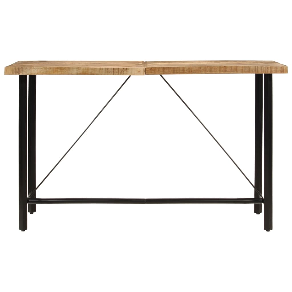 Mesa Alta De Hierro Y Madera Maciza De Mango 180x70x107 Cm_0