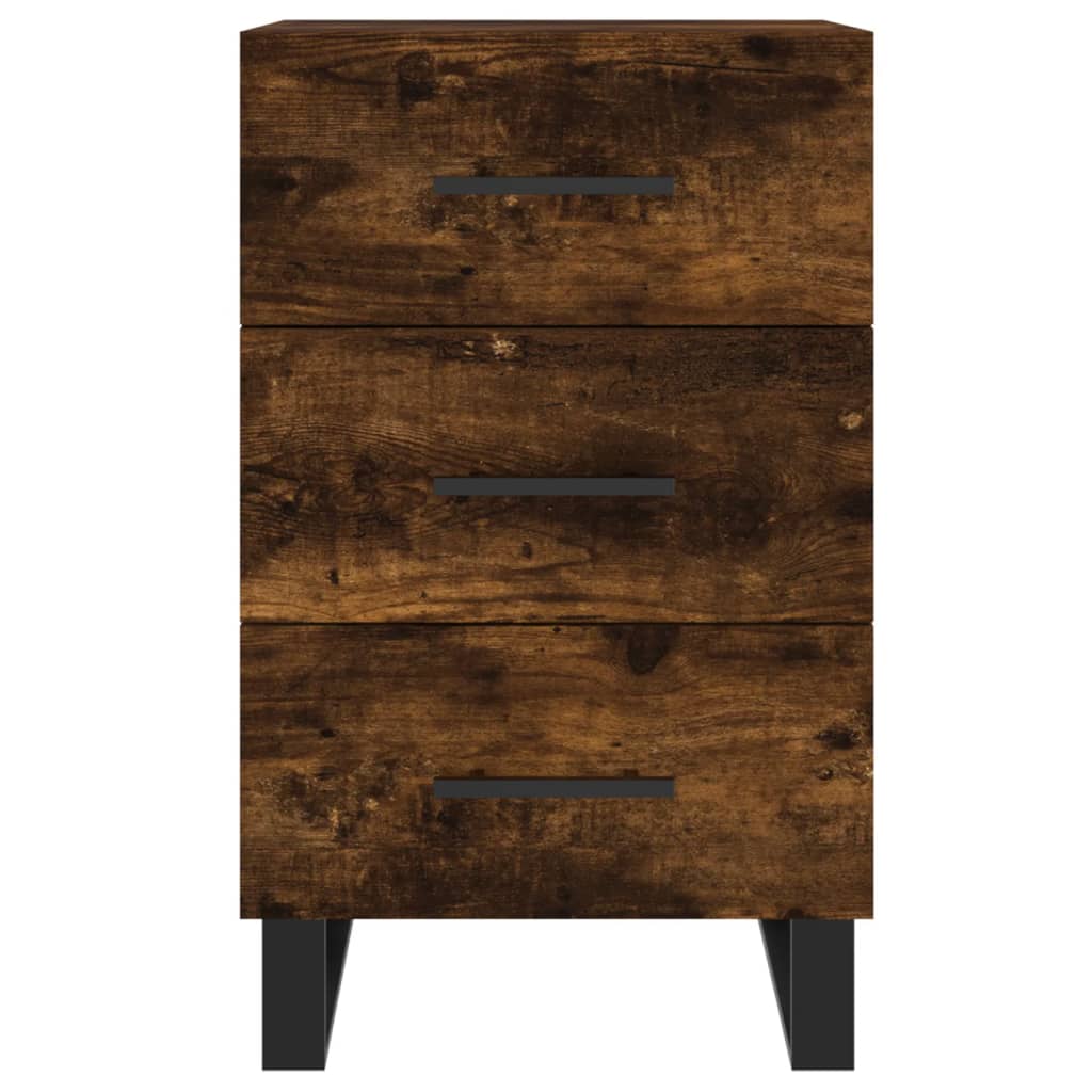 Mesita De Noche Madera De Ingeniería Roble Ahumado 40x40x66 Cm_3