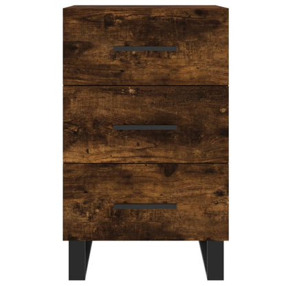 Mesita De Noche Madera De Ingeniería Roble Ahumado 40x40x66 Cm_3