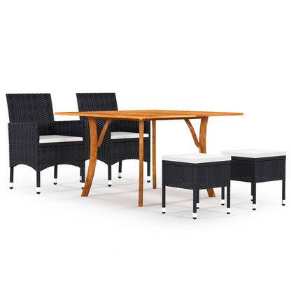 Vidaxl Juego De Comedor De Jardín De 5 Piezas Negro_0