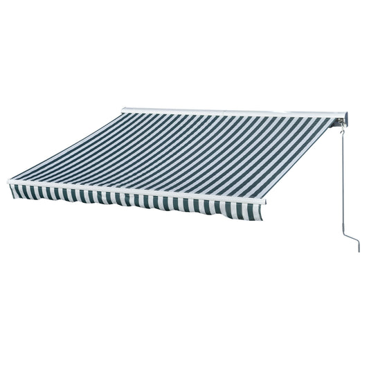 Outsunny Toldo Eléctrico Retráctil Con Función Manual 300x250 Cm Ventanas Verde_0