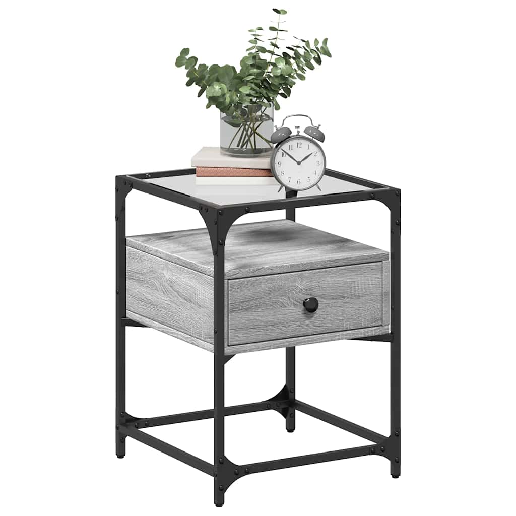 Mesita De Noche 2 Uds Madera Ingeniería Gris Sonoma 40x40x55 Cm_1