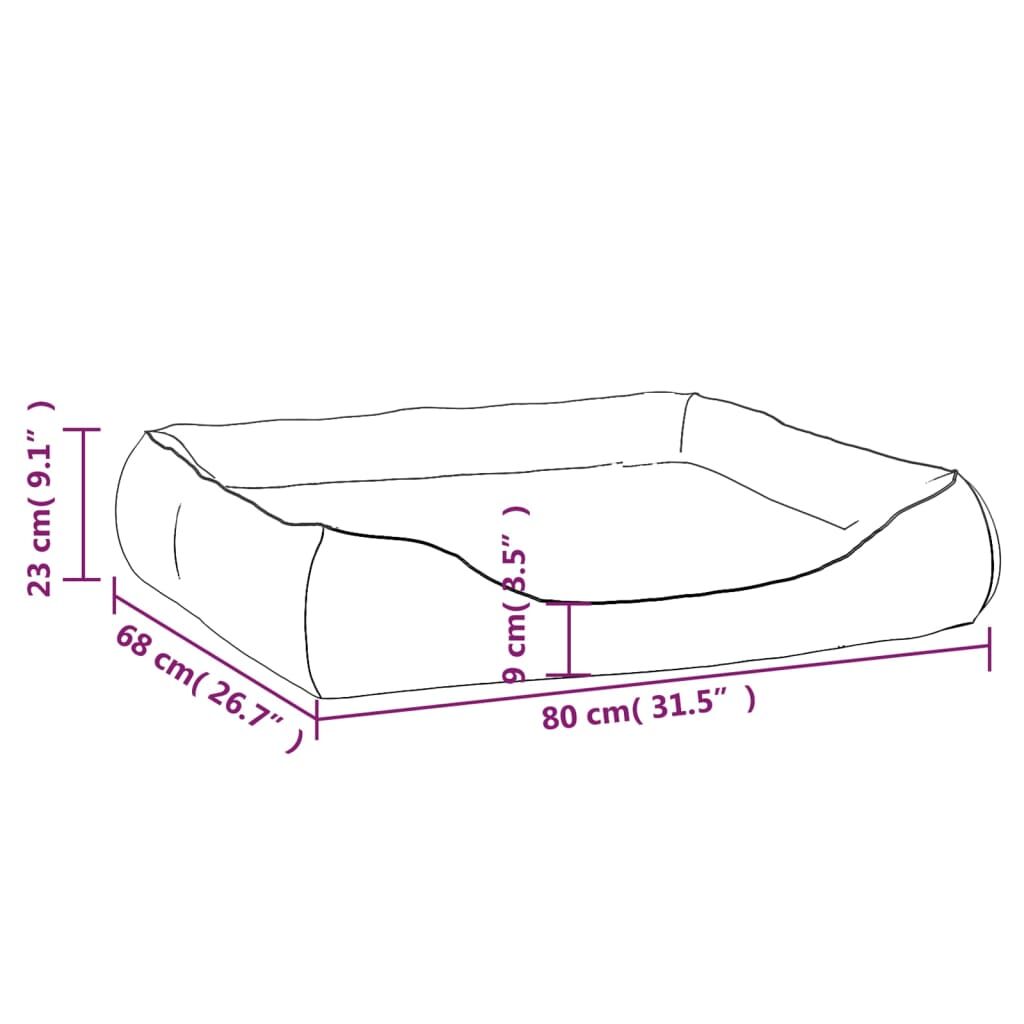 Vidaxl Cama Para Perros De Cuero Sintético Negro Y Marrón 80x68x23 Cm_2
