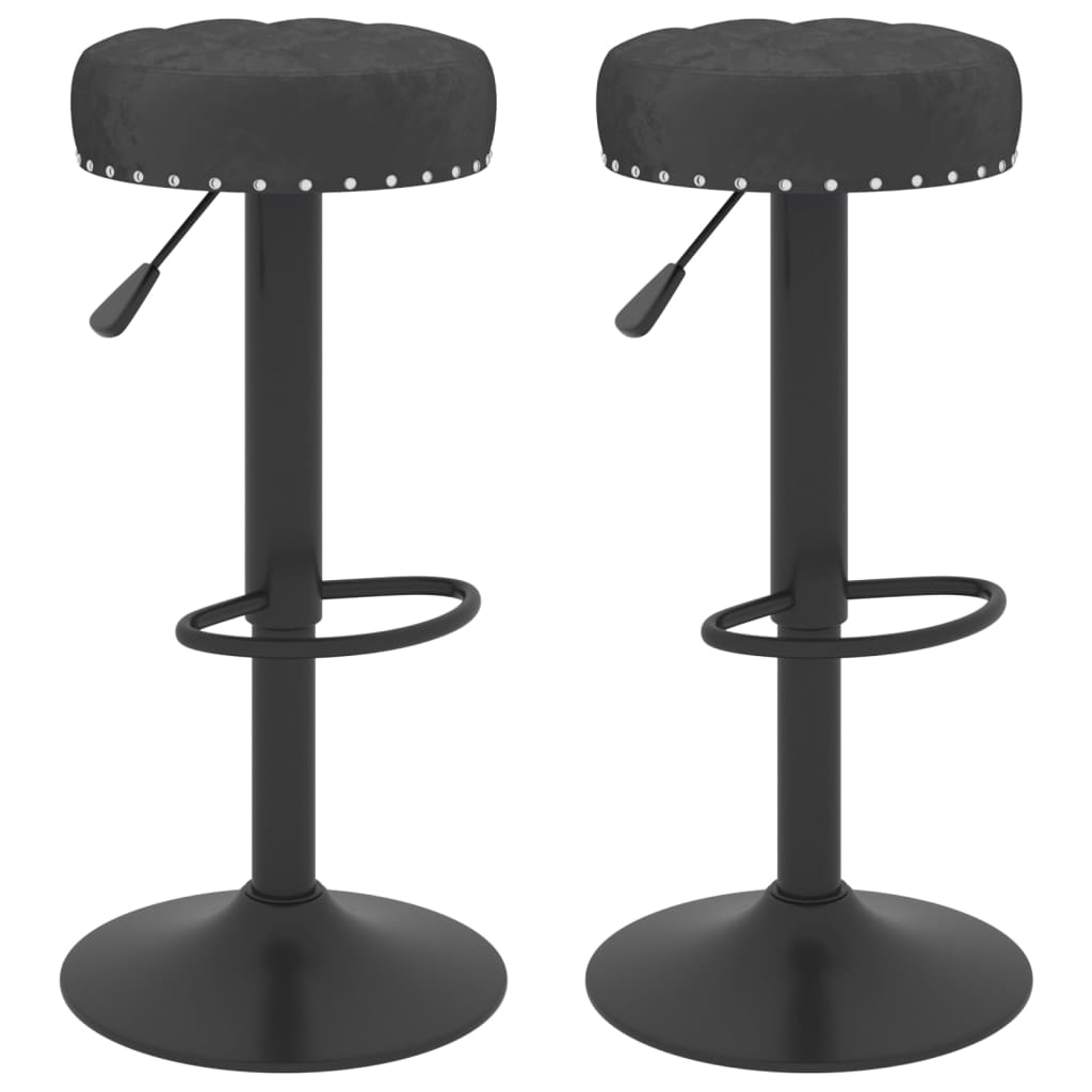 Taburetes De Cocina 2 Unidades Terciopelo Negro_0