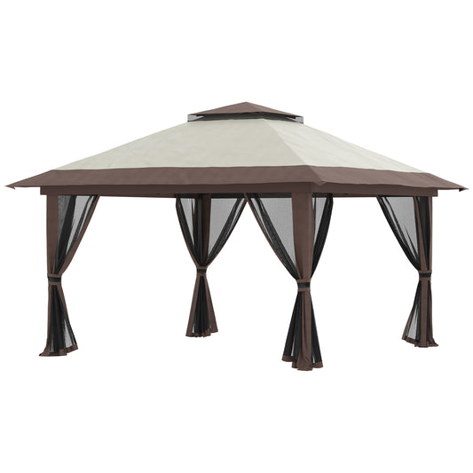 Outsunny Carpa Plegable Pop-up 4x4x2,8 M Altura Ajustable Protección Uv50+_0