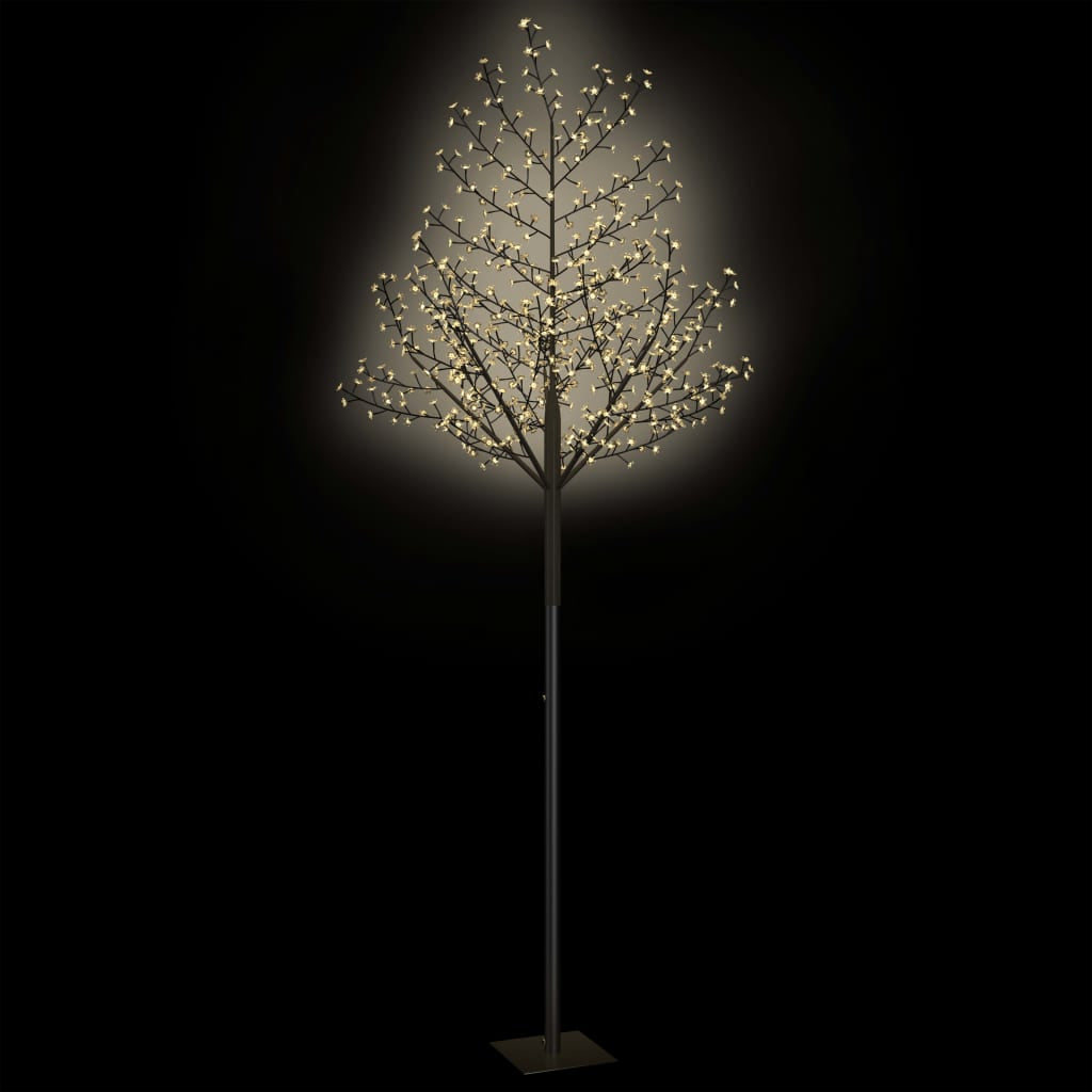 Vidaxl Árbol De Navidad 600 Leds Blanco Cálido Flores De Cerezo 300 Cm_3