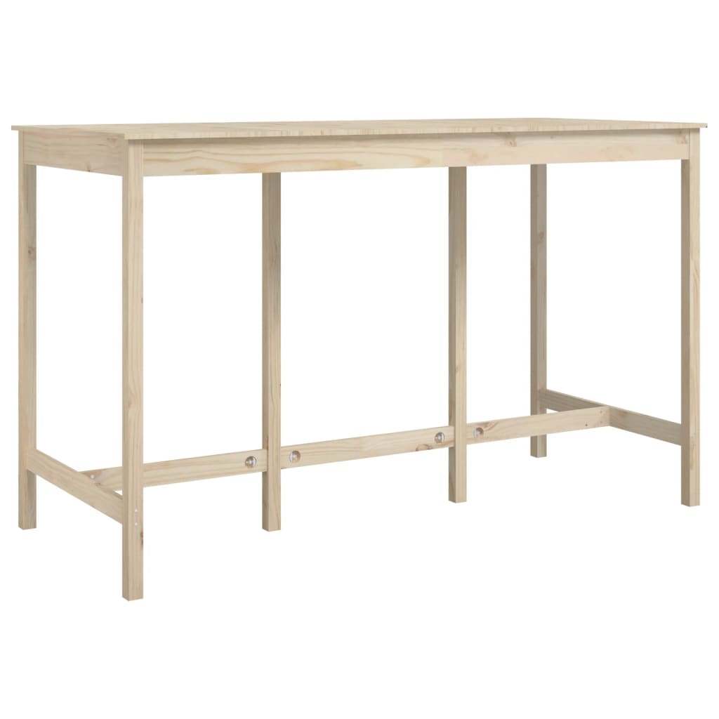 Mesa Alta De Bar De Madera Maciza De Pino 180x80x110 Cm_0