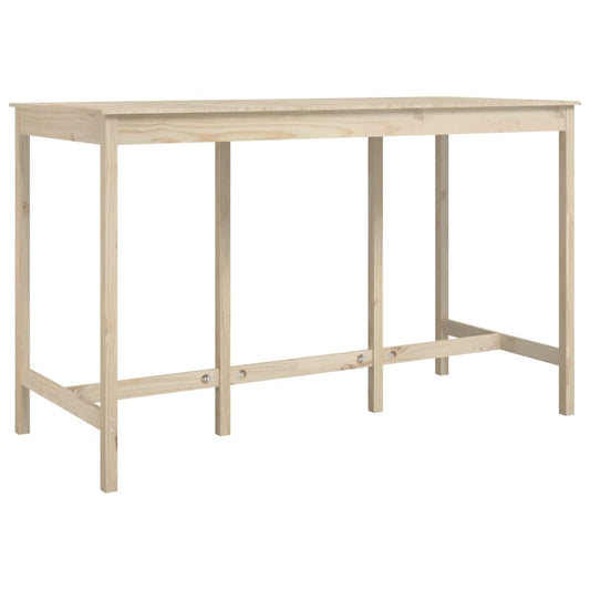 Mesa Alta De Bar De Madera Maciza De Pino 180x80x110 Cm_0