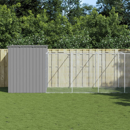 Vidaxl Caseta Perro Corral Acero Galvanizado Gris Claro 214x1069x181cm_1