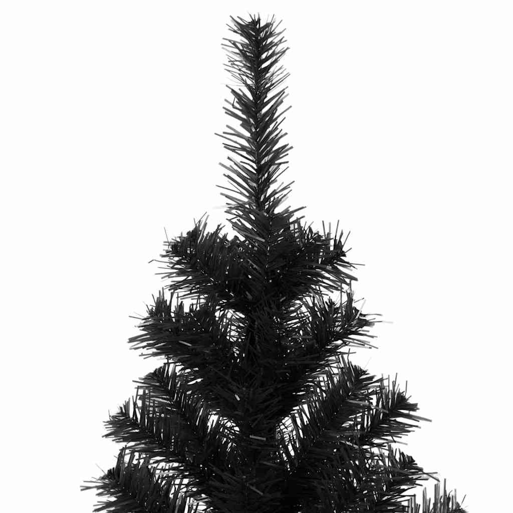 Vidaxl Árbol De Navidad Artificial Con Soporte Pvc Negro 180 Cm_3