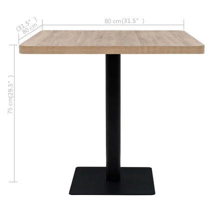 Mesa Bar Bistró Mdf Y Acero Cuadrada Color Roble 80x80x75 Cm_4