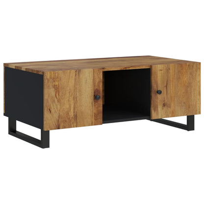 Mesa De Centro Madera Maciza Mango Y Contrachapada 100x54x40 Cm_0