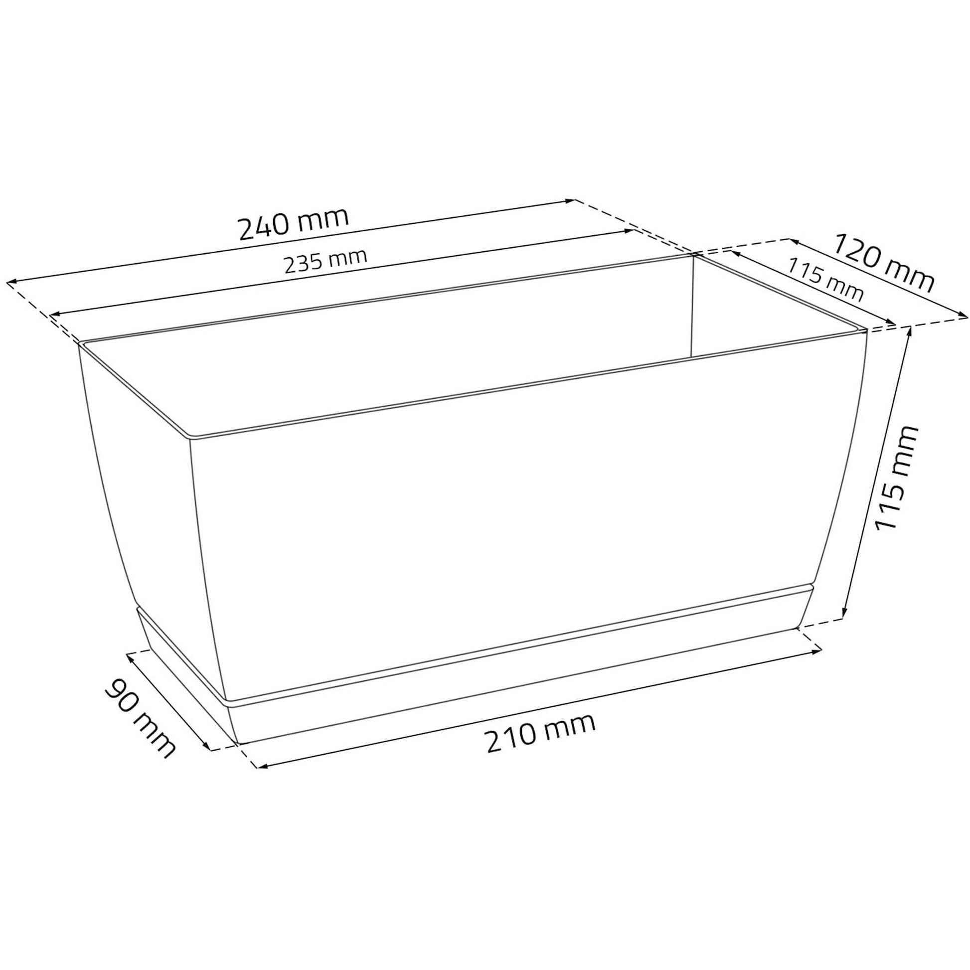 2x Jardinera De Plastico Coubi Case P En Color Blanco 24 (largo) X 12 (ancho) X 11 (altura) Cm_1