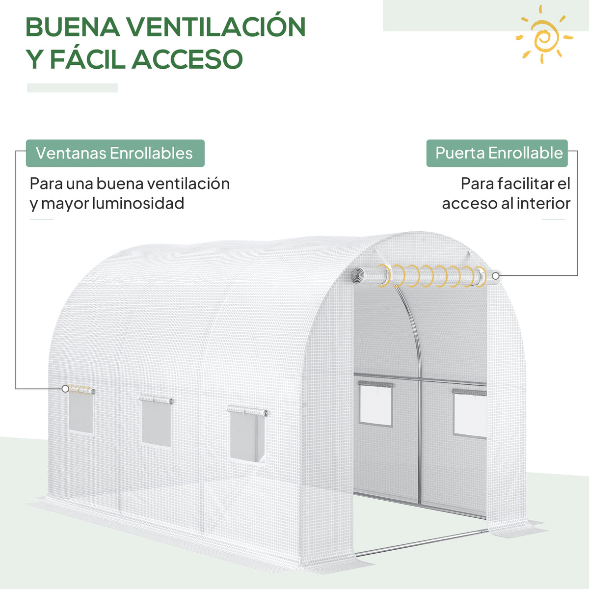 Cubierta De Invernadero Outsunny Polietileno Blanco 300x200x200 Cm 845-382v03wt_3